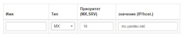 Пример настройки MX-записи для почты на своем домене - вариант не обязательным символом @