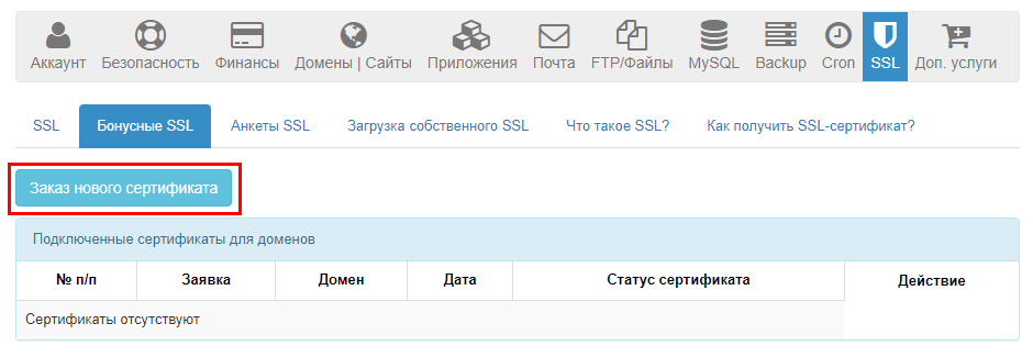 Заказ сертификата SSL для статейного блога