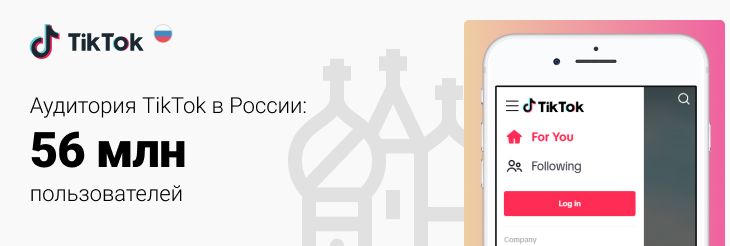 Аудитория TikTok в России 56 млн человек (2024)