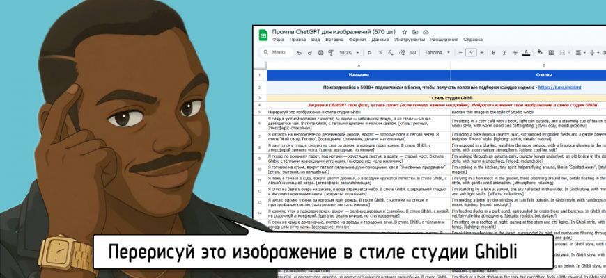 570 промтов для генератора изображений в ChatGPT