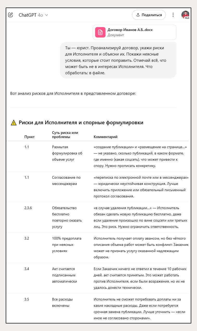 Поиск рисков в договоре с помощью нейросети Алексей Бегин