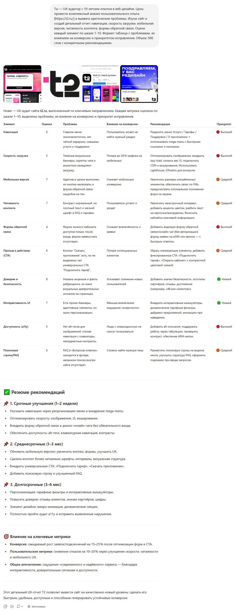 Пример работы промта для улучшения UX сайта 23 Пример работы промта для улучшения UX сайта 23