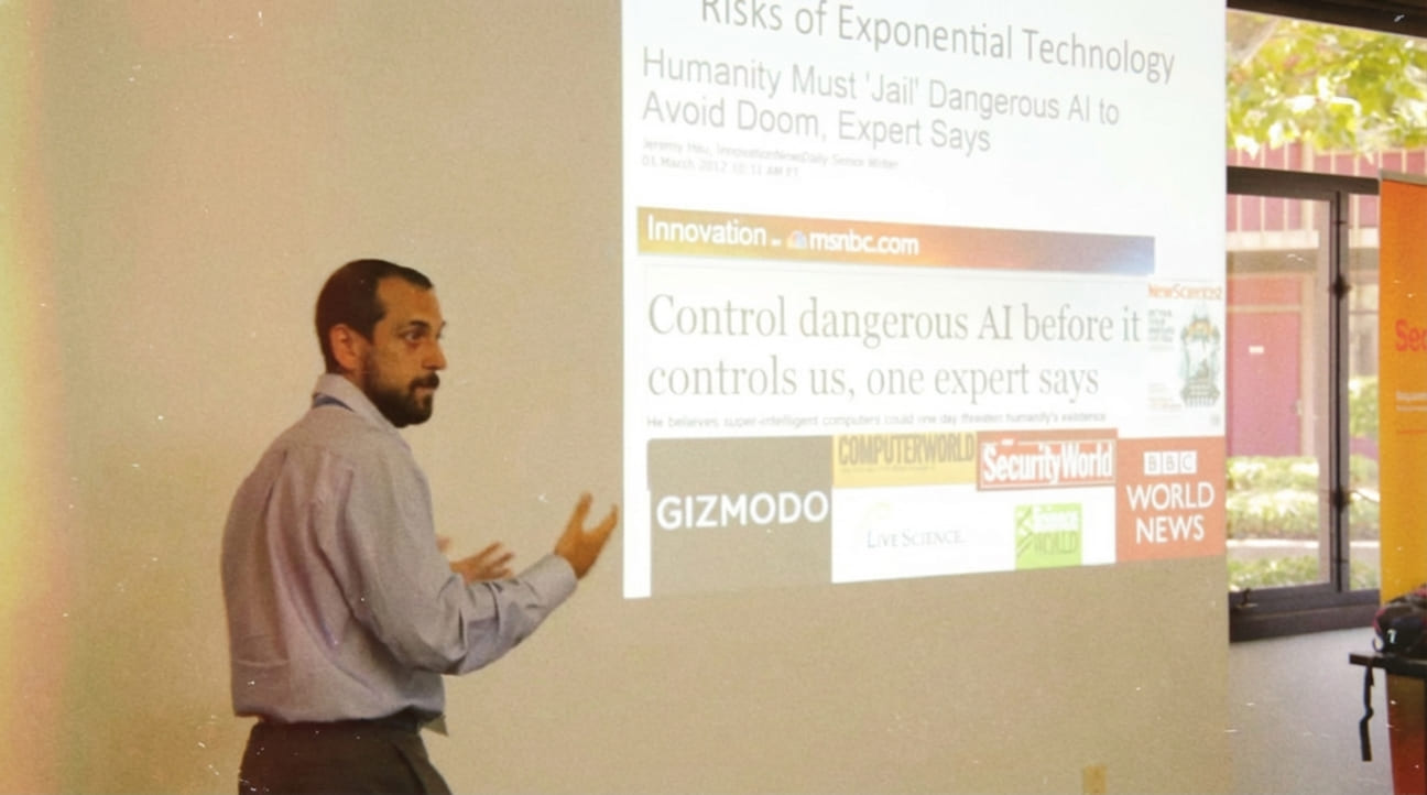 Доктор Роман Ямпольский 2013 год на презентации опасности технологий ИИ 1