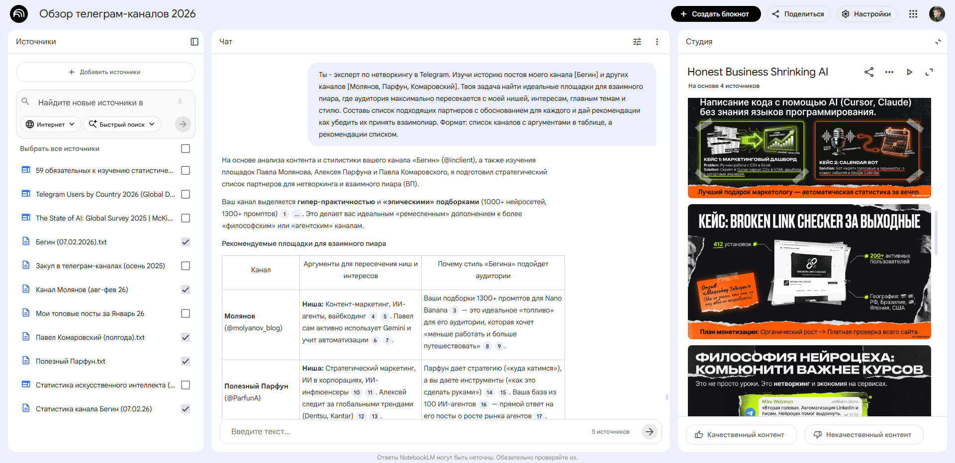15. Подбор партнеров для взаимного пиара