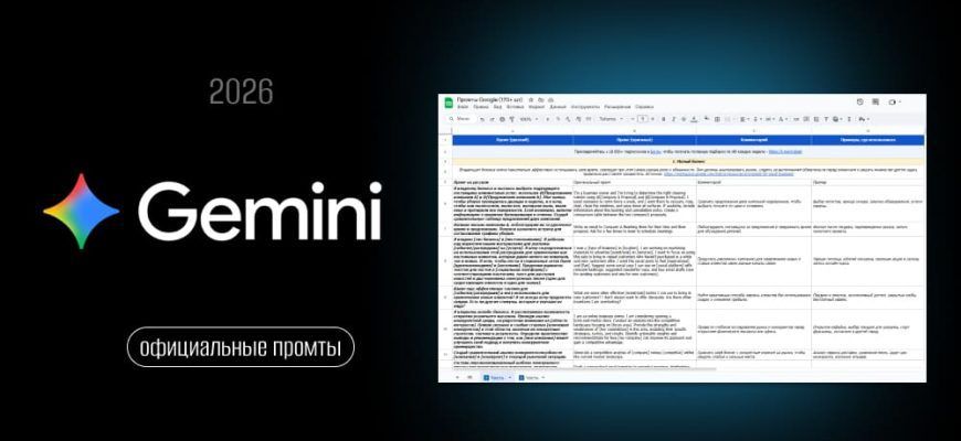 170 промтов от Google для владельцев бизнеса, руководителей отделов, маркетологов и других специалистов (2026)