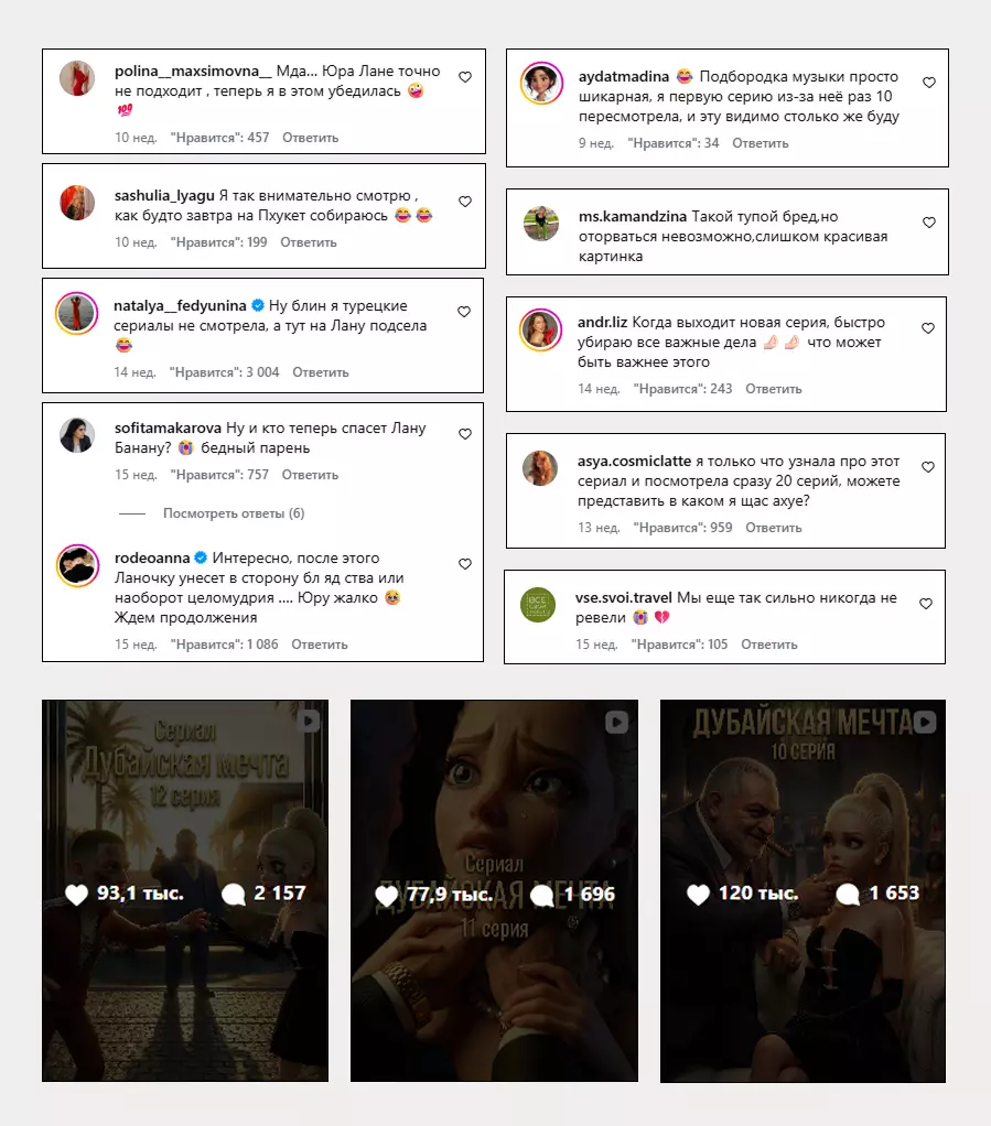 Комментарии в ИИ сериале Дубайская мечта