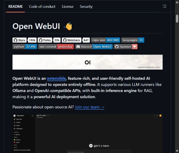 Open WebUI - интерфейс как ChatGPT для локальных и облачных моделей