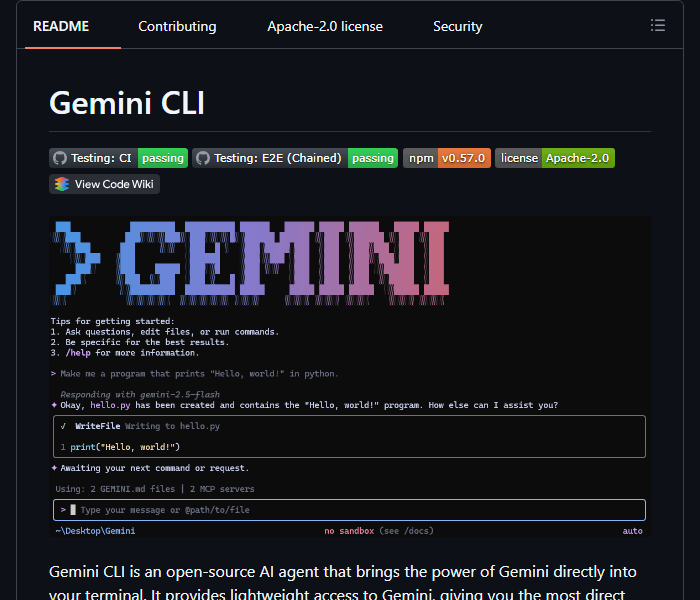 Gemini CLI - ИИ-агент Google для работы с кодом прямо в терминале