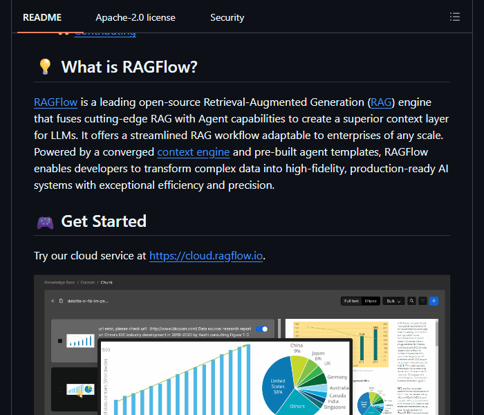 RAGFlow - создает RAG-приложения и чат-ботов по своим документам