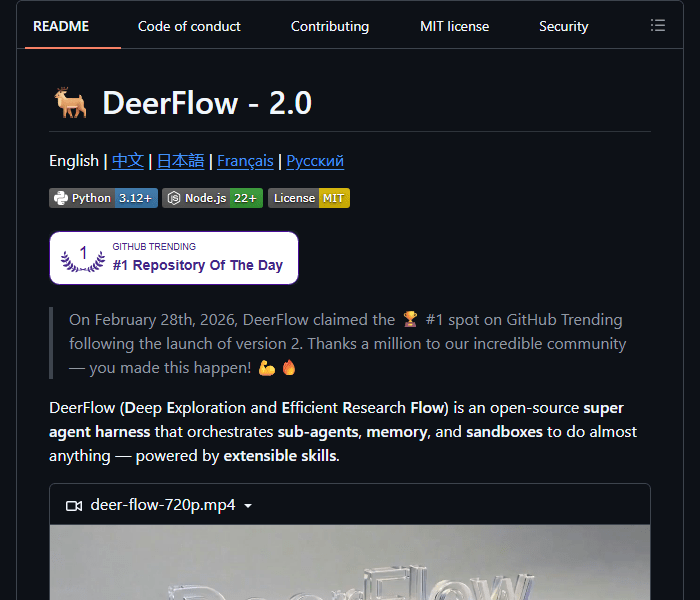 DeerFlow - многофункциональный ИИ-агент ByteDance для длинных задач