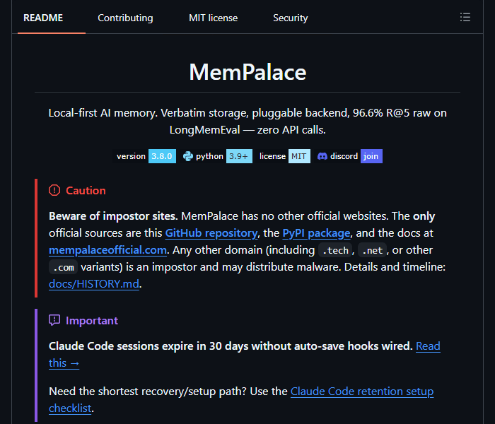 MemPalace - долговременная память для ИИ-агентов