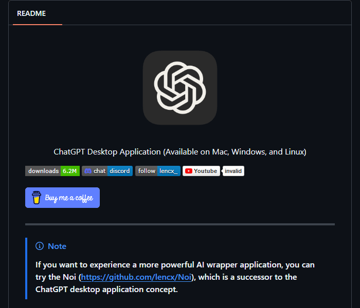 ChatGPT Desktop - неофициальное настольное приложение для ChatGPT
