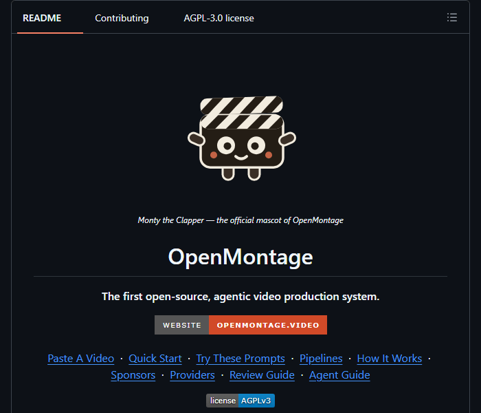 OpenMontage - автоматизирует производство видео с помощью ИИ-агентов