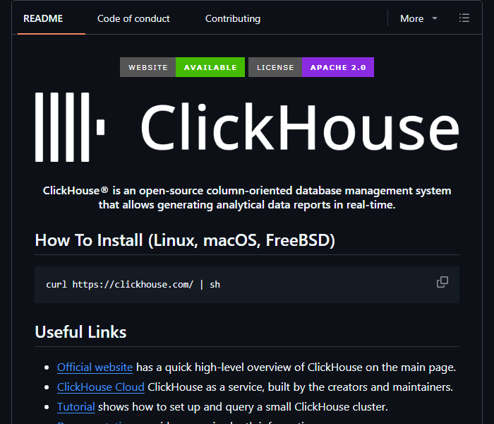 ClickHouse - быстрая база данных для аналитики больших потоков данных