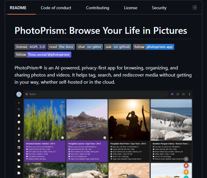PhotoPrism - самостоятельная фототека с ИИ-поиском и классификацией