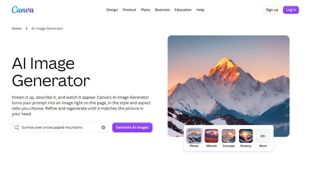 Canva AI - создает картинку и собирает готовый баннер или слайд