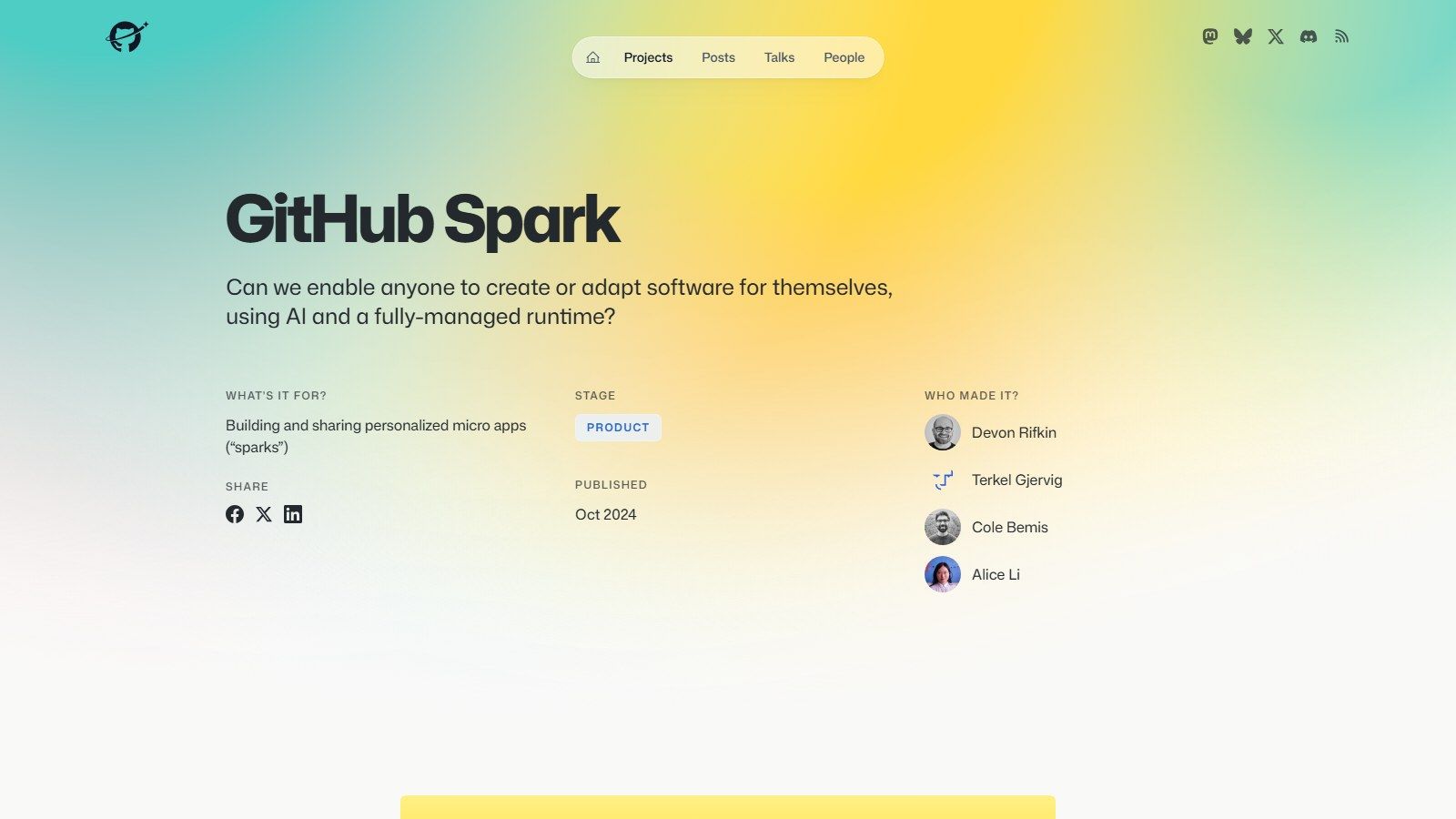 GitHub Spark — создание приложений по описанию