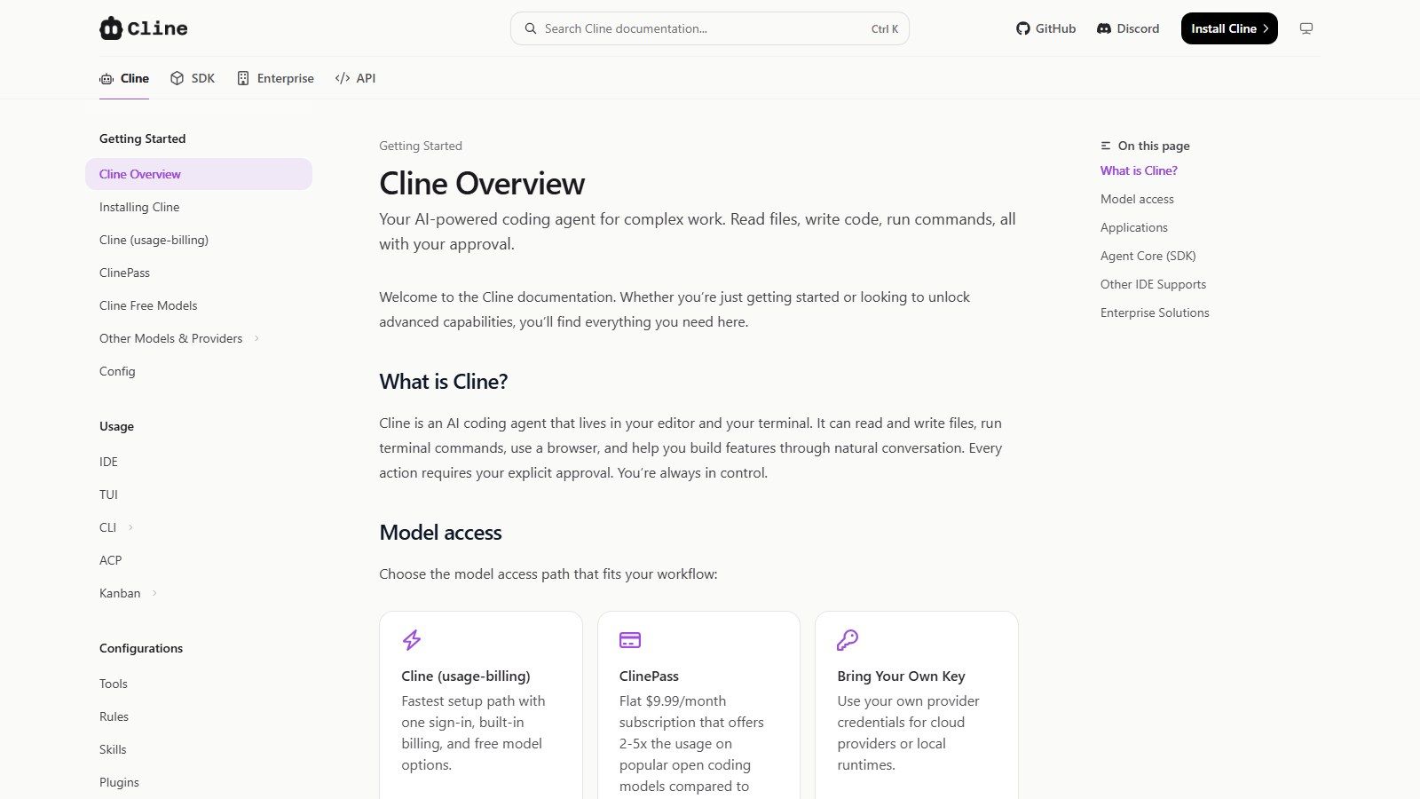 Cline — ИИ-агент с ручным подтверждением действий