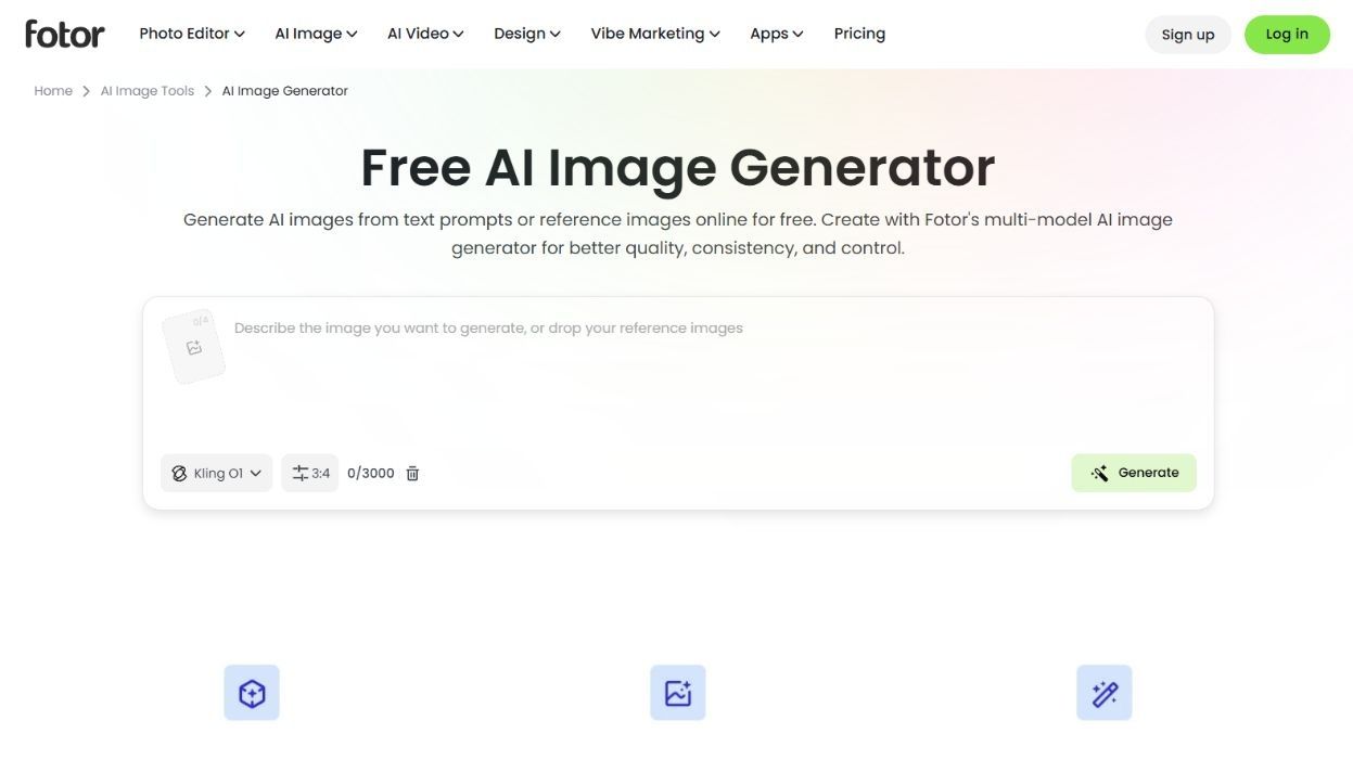 Fotor AI - создает простые иллюстрации и редактирует фотографии