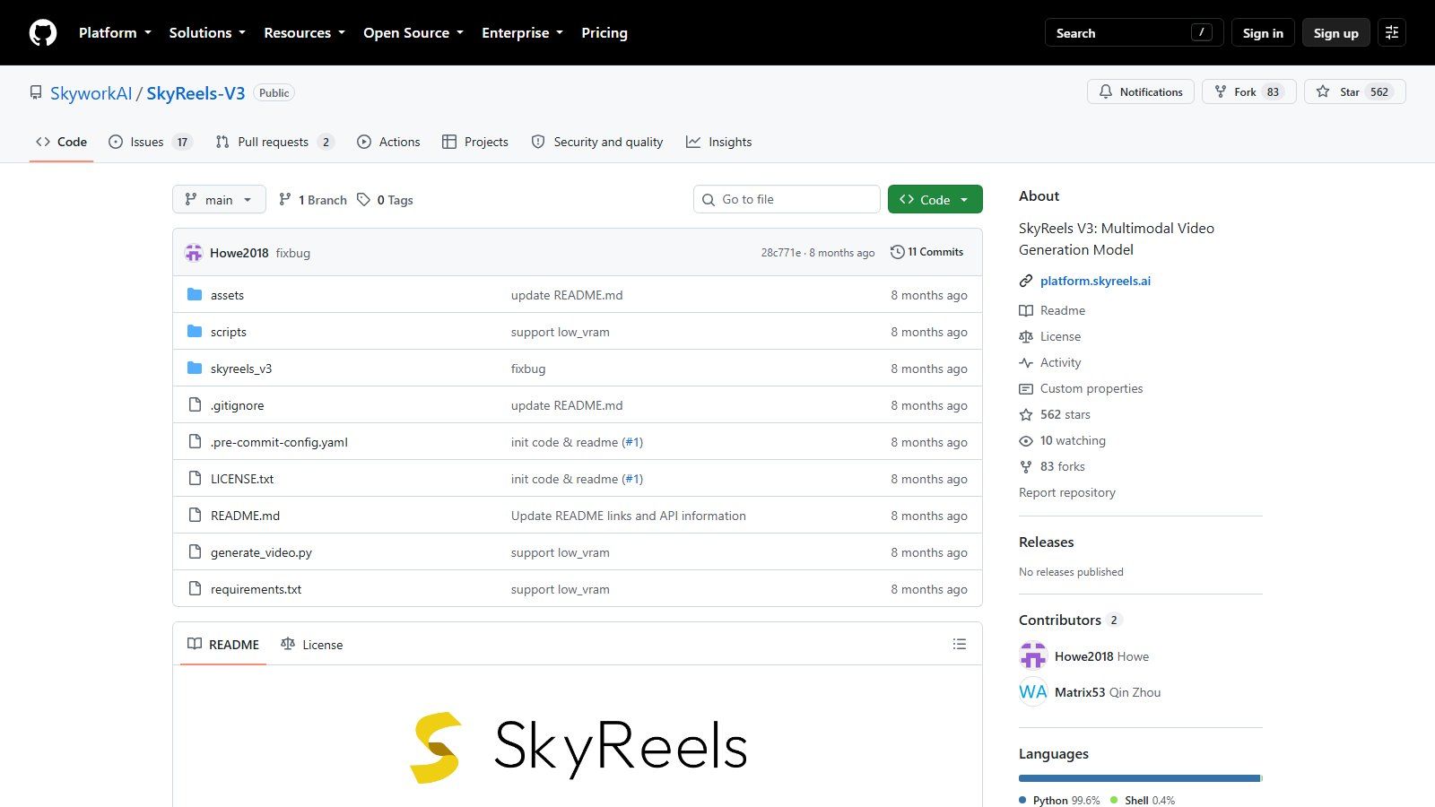 SkyReels - открытая нейросеть для создания видео на своем сервере